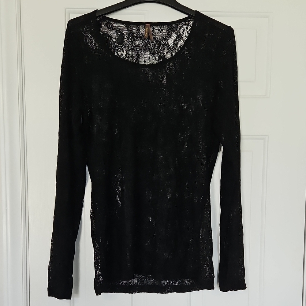 Elegant Black Lace Women's Top